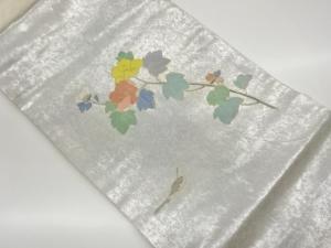 作家物　螺鈿金彩洋花に鳥模様名古屋帯